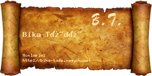 Bika Tádé névjegykártya